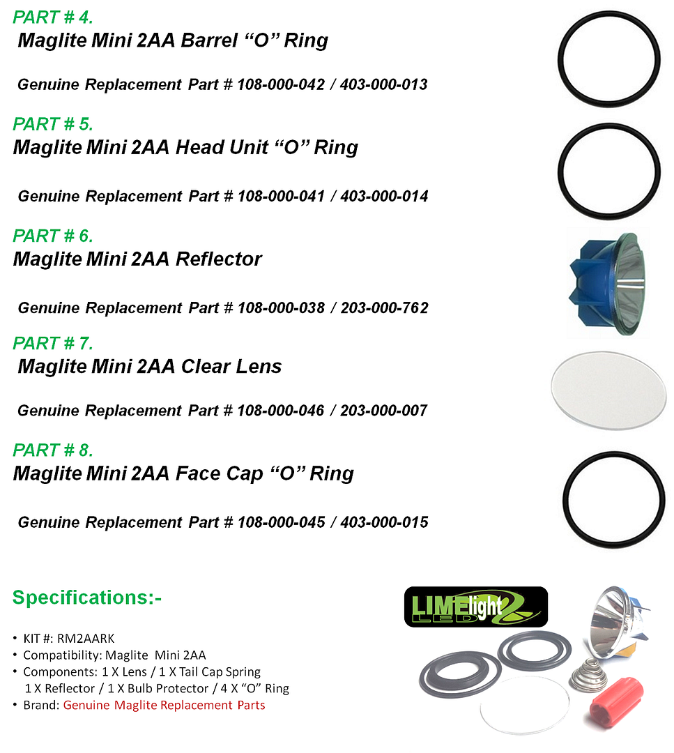 Ersatzglas Für Maglite Mini AA Taschenlampe - Klar, Gehärtetes Glas